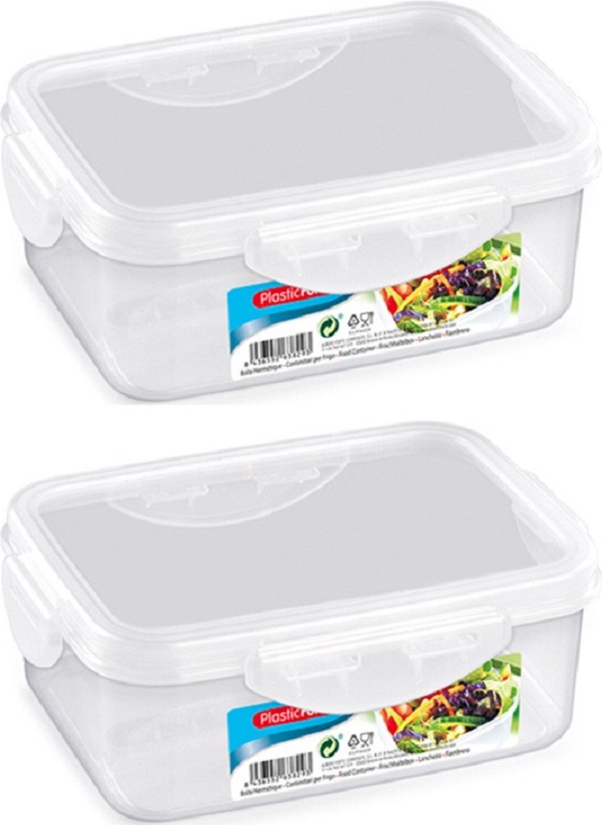 Plasticforte Vershoudbakje - 8x stuks - voor vriezer en magnetron - 1 L - kunststof