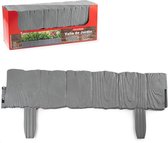 4x morceaux de bordure d'herbe flexible / bordure de jardin / clôtures de bordure parties de 57,5 cm gris clair - 24 cm de haut, y compris les épingles