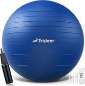 Trideer - extra sterke yoga bal - Blauw 48-55 cm - Met Pomp - gymnastiekbal, pilatesbal, zitbal voor kantoor, balans, yoga, fitness bal, zwangerschapsbal, balansstoel in de sportschool, thuis of op kantoor