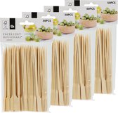 200x Bamboe houten sate prikkers/stokjes 15 cm - BBQ spiezen - Cocktail prikkers