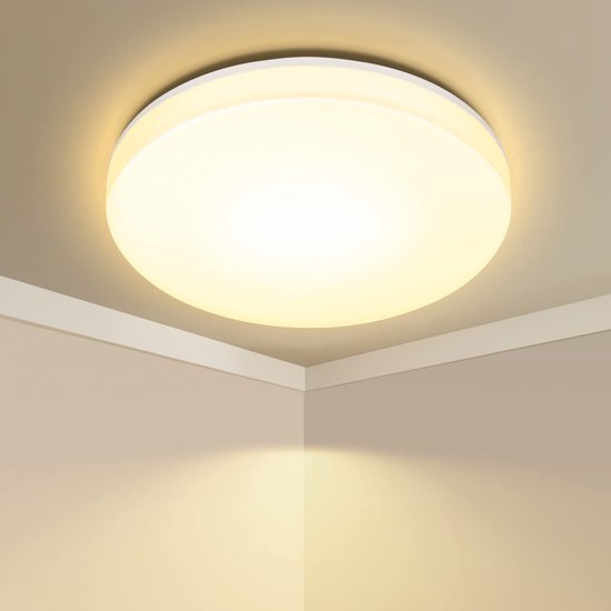 Aigostar 10I1P - Plafonniers LED - Plafonnier - Ø 28cm - Éclairage de salle de bain - IP54 - Wit Chaud - 3000K - 24W