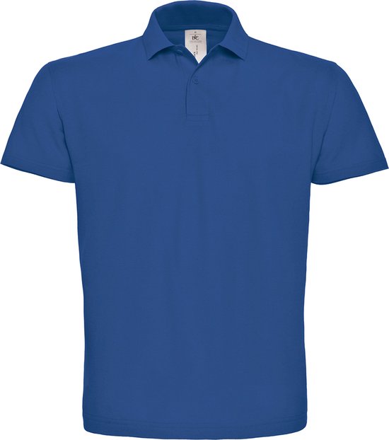 Unisex Polo korte mouwen ID.001 Kobaltblauw merk B&C maat XL