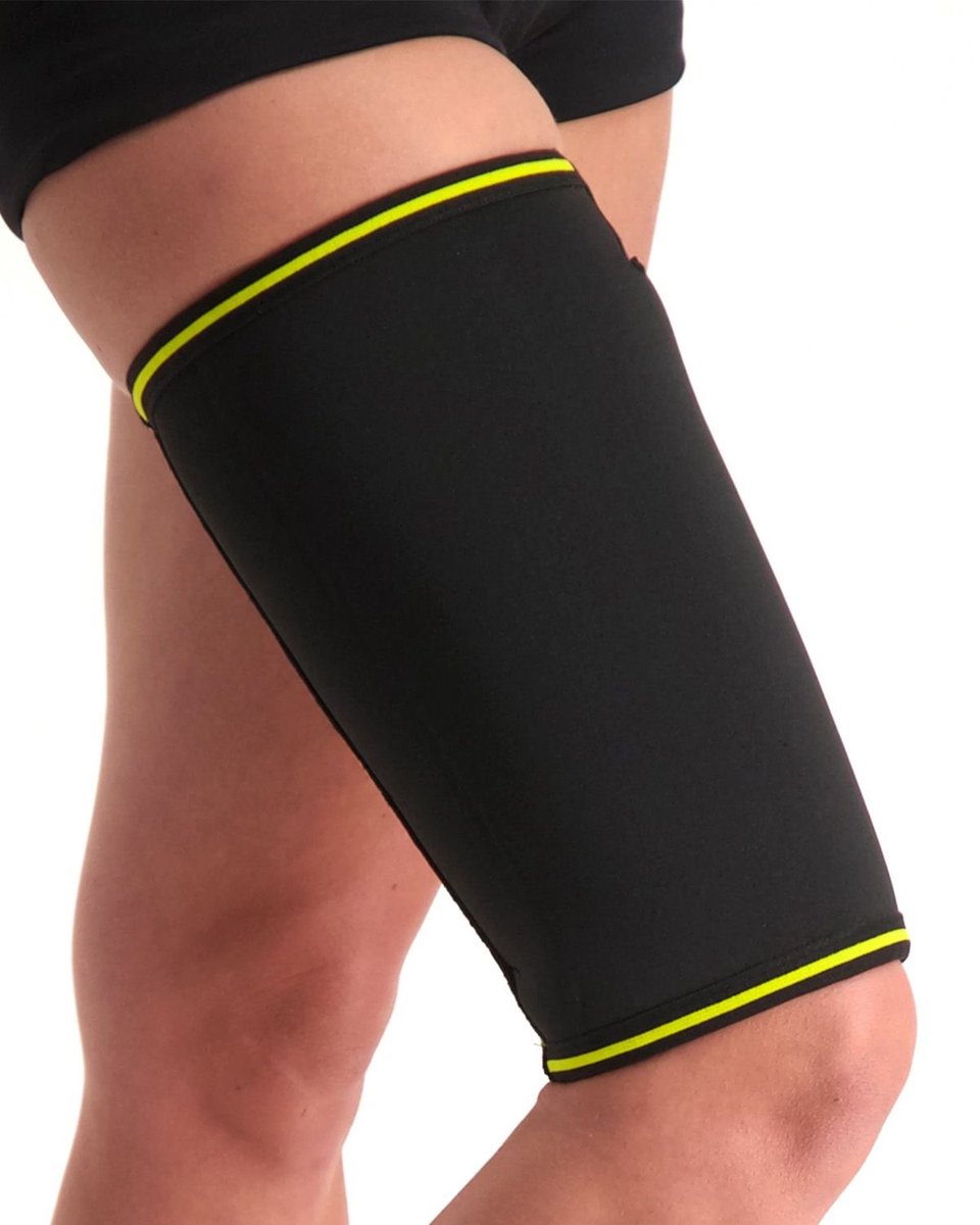 Novamed Bovenbeenbrace - Dijbeenbrace - Hamstringbrace - Bovenbeen Bandage - Bovenbeen Compressie - Zwart - L