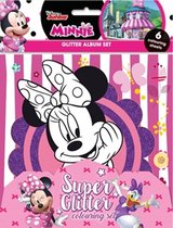Album Minnie Mouse Glitter Set - 6 pages à colorier avec paillettes - 21,5 x 27,5 cm