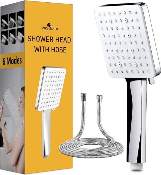 Magichome douchekop met slang, douchekop met slang 1,5 m, waterbesparende douchekop... bol