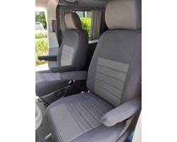 Pasvorm stoelhoezen Volkswagen T6 2015-heden (geschikt voor 2 stoelen) - Stof zwart