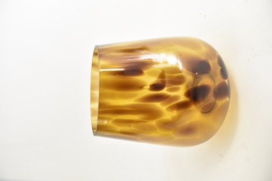 Lumières d'ambiance - PC. 1 Vase en Verre "léopard" Marron Ø 12x13 Cm