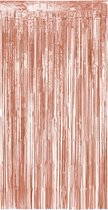 Boland - Foliegordijn metallic roségoud Rose Goud - Geen thema - Deurgordijn