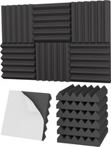 PrimeAmbition Akoestische Panelen – 30x30x5cm – Zelfklevend – Geluidsisolatie – Geluidsdemper – Noppenschuim– Acoustic Foam Panels – Wandpaneel – 6 stuks
