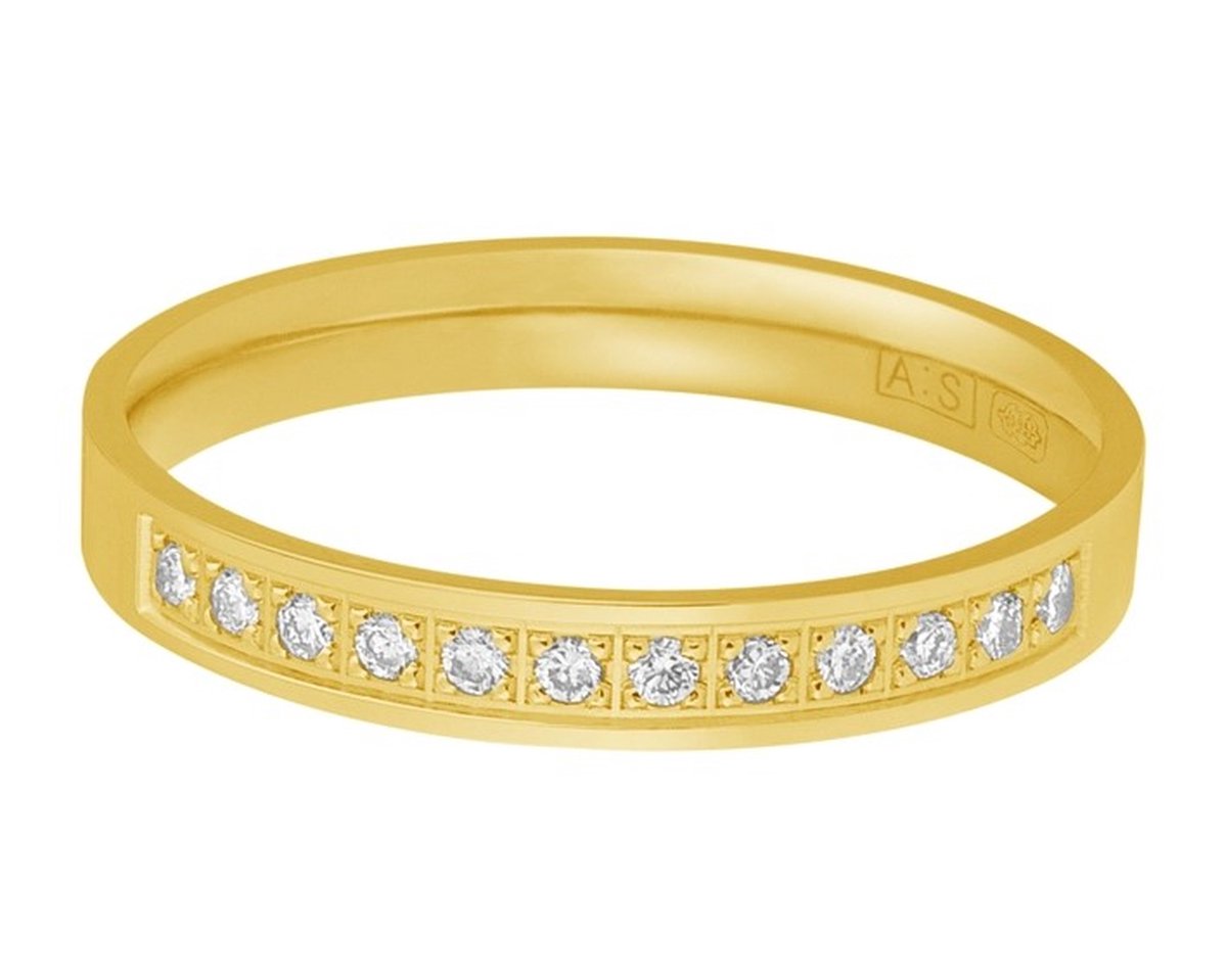 Geelgouden damesring 14 karaat - diamant - Aller Spanninga 124-3 - uitverkoop Juwelier Verlinden St. Hubert - van €1057,= voor €739,=
