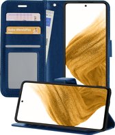 Hoesje Geschikt voor Samsung A53 Hoesje Book Case Hoes Wallet Cover - Hoes Geschikt voor Samsung Galaxy A53 Hoesje Bookcase Hoes - Donkerblauw