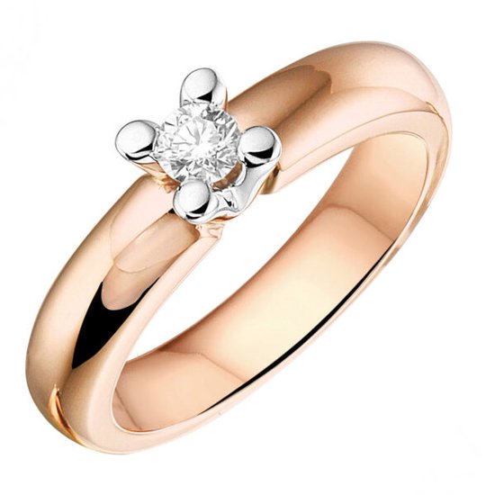 Ring - roségoud - dames - 14 karaat – diamant - sale juwelier Verlinden St.  Hubert van... | bol.com