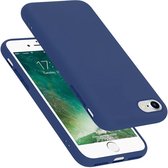Cadorabo Hoesje voor Apple iPhone 7 / 7S / 8 / SE 2020 in LIQUID BLAUW - Beschermhoes gemaakt van flexibel TPU silicone Case Cover