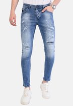 Lichtblauwe Jeans Heren met Gaten - 1059 - Blauw