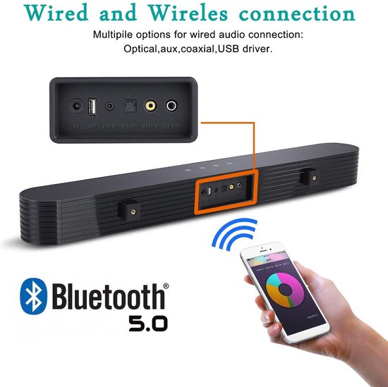 Soundbar Met Subwoofer Soundbars voor TV 3D Sound Bluetooth Extra