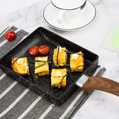Japanse Tamagoyaki Koekenpan, Gas/Inductie Huishoudelijke Keukengerei Koekenpan Ei Koken Steak Pan Met Isoleren Warmte Handvat