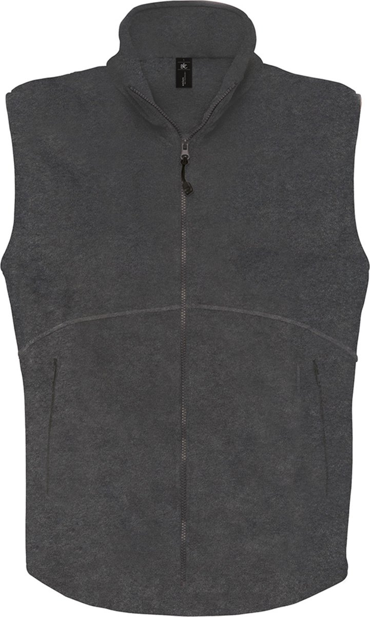 Bodywarmer ‘Traveller+ Fleece’ merk B&C Charcoal Grijs