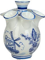 Kruiken En Flessen - Vase Fine Earthenware Blue 11x11x14cm-tulpen vaas-rozen vaas-Kunstbloemen vaas-bloemenvaas