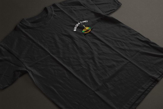 Chemise - Burger time - Wurban Wear | Chemise drôle | Alimentation | T-shirt unisexe | Fast rapide | Friteuse à air | Sport | Forfait cocooning | Wit, Zwart & Rouge