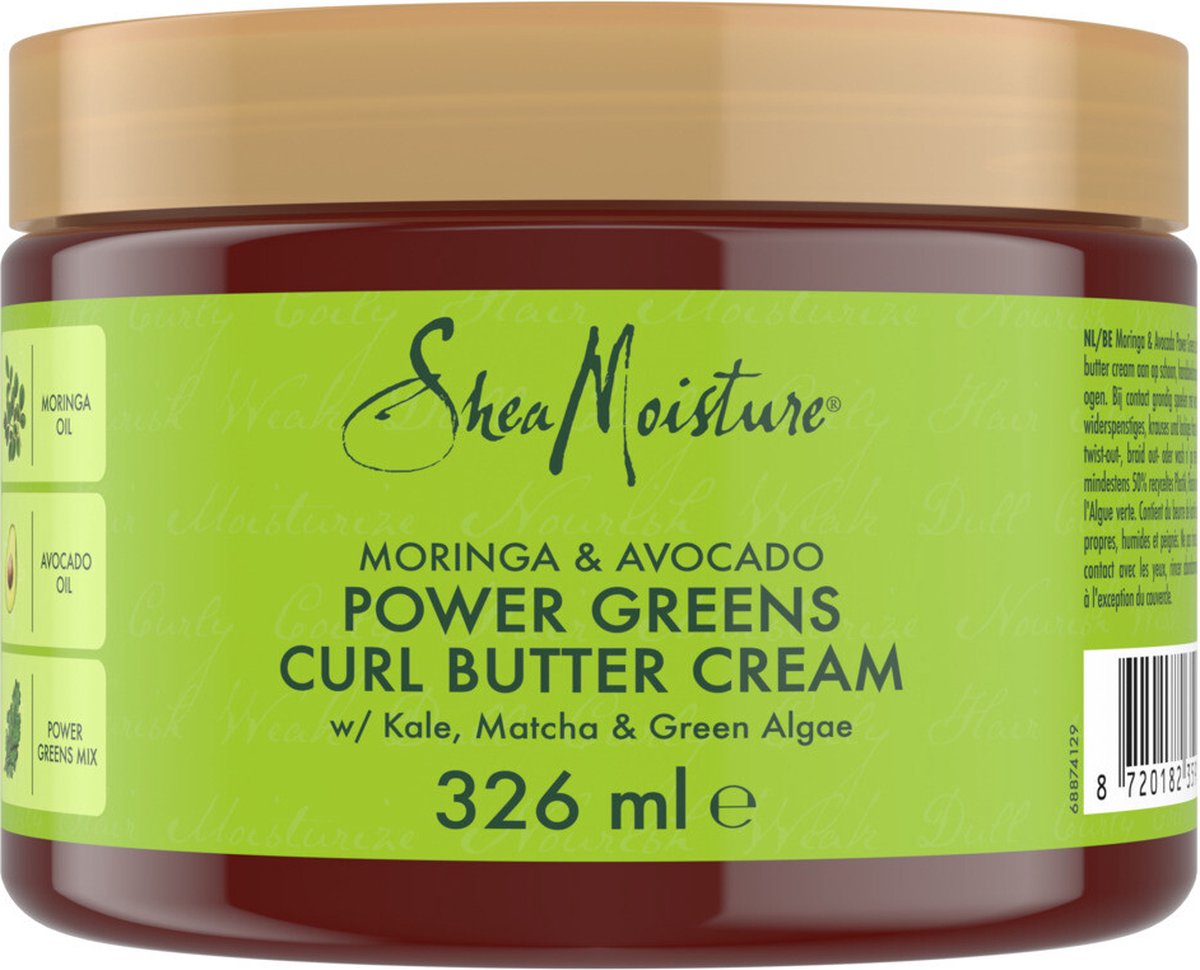 Shea Moisture Moringa & Avocado Curl Butter Cream Haarcrème Power Greens 326 ml bol