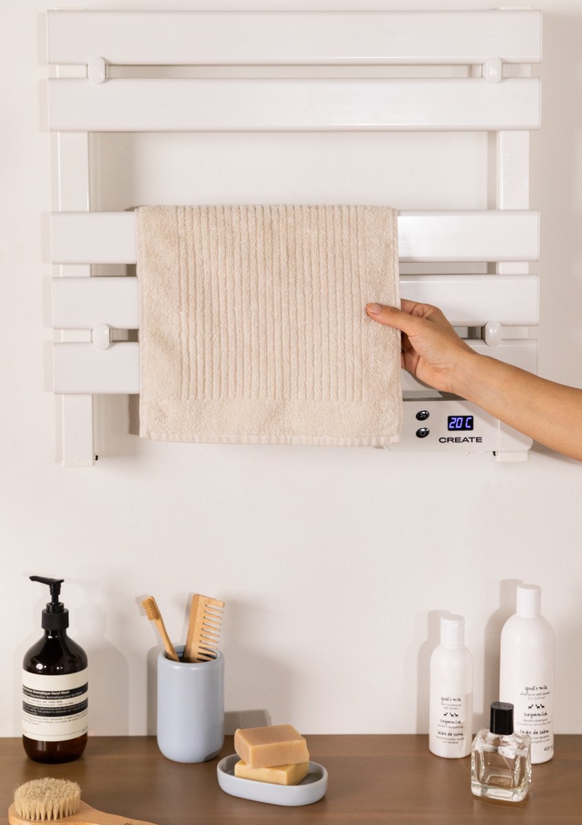 CREATE - Elektrische handdoekhouder - Wit - 150W - Warme Handdoek