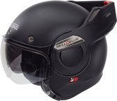 BEON STRATOS Systeemhelm en Jethelm - 180º Verstelbare integraalhelm - Motorhelm inclusief Zonnevizier - Geschikt voor Scooter Brommer Snorfiets - S Mat Zwart - Gratis Helmtas