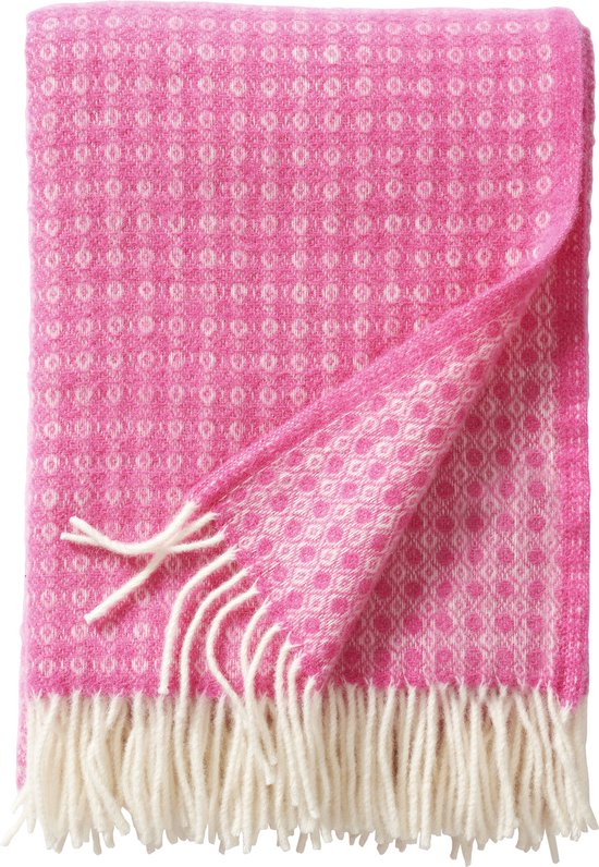 Klippan lamswollen deken - warme deken- Loop- Hot pink-130x200cm