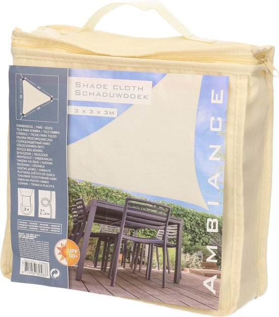 VIDAXL Zonnescherm Tarp Met Palen Vierkant 3x3 M HDPE Beige 904 115586
