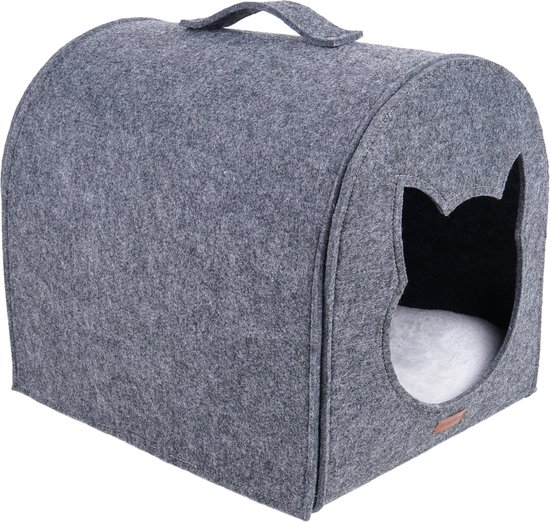 Amiplay Cat House QuickPress 2in1 Hygge gris / 33x42x36cm
