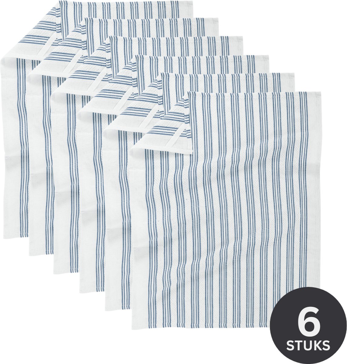 Keukenhanddoek BASKET WEAVE 50x70cm - set/6 - stone blue