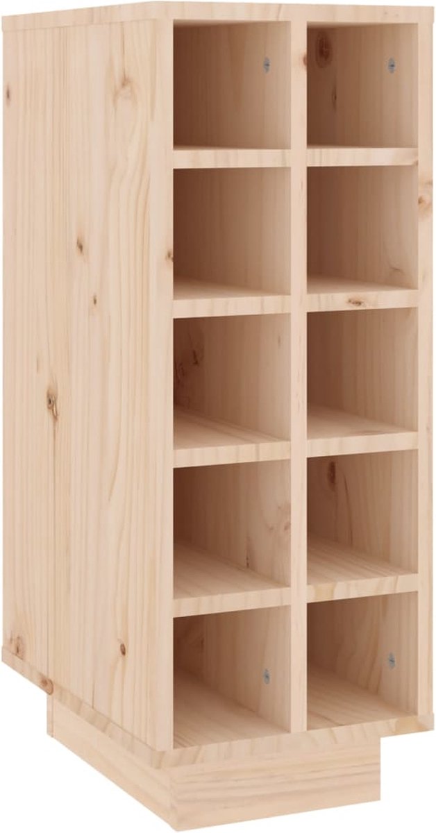 vidaXL - Wijnkast - 23x34x61 - cm - massief - grenenhout