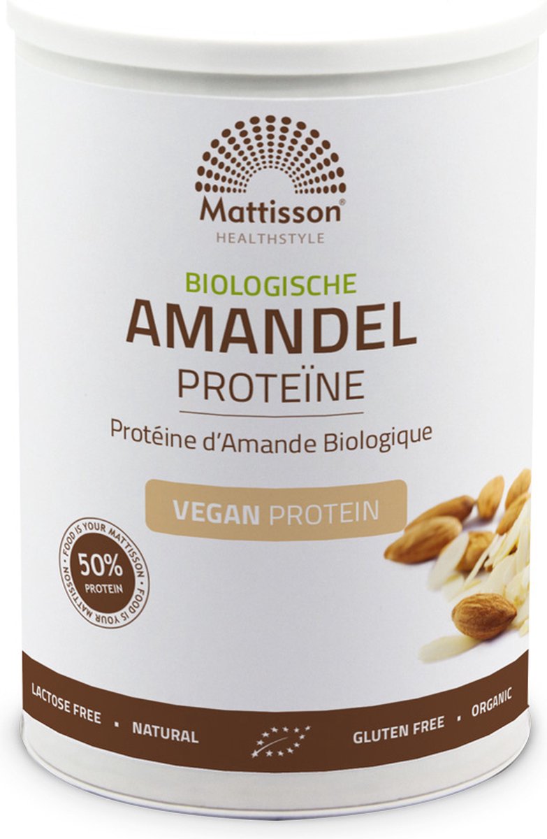 Goedkoopste Mattisson - Biologische Amandel Proteïne - 50 Eiwit - Vegan Eiwit Shake - 350 Gram