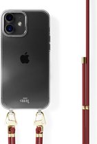 xoxo Wildhearts siliconen hoesje - Geschikt voor iPhone 11 - Red Rules - Telefoonhoesje - Hoesje met koord - Telefoonkoord - Bordeaux rood - Transparant hoesje