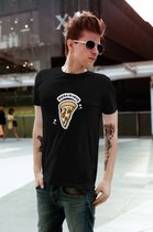 Shirt - Pizza is love - Wurban Wear | Grappig shirt | Dieet | Unisex tshirt | Fast food | Airfryer | Sport | Verwenpakket | Wit & Zwart