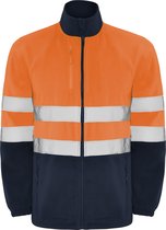 High Visibility Fleecejas Navy Blauw / Fluor Oranje maat XL model Altair merk Roly