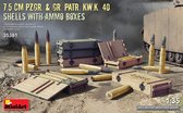 1:35 MiniArt 35381 7.5 CM PZGR. & GR. PATR. KW.K. 40 Shells w/Ammo Boxes Plastic Modelbouwpakket
