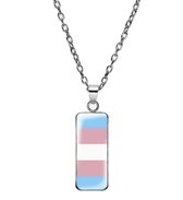 Cabantis Pride Ketting-Ketting Dames-Ketting Heren-Ketting Unisex-Sieraden-LGBTQIA+-Transseksueel-Blauw-Roze-Wit