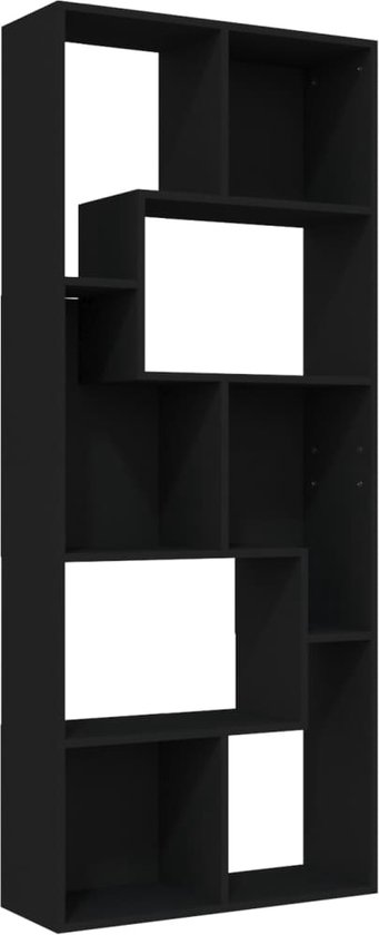 vidaXL - Boekenkast - 67x24x161 - cm - bewerkt - hout - zwart