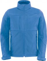 Outdoorjas Hooded Softshell/men met afneembare capuchon B&C Collectie maat S Azuurblauw