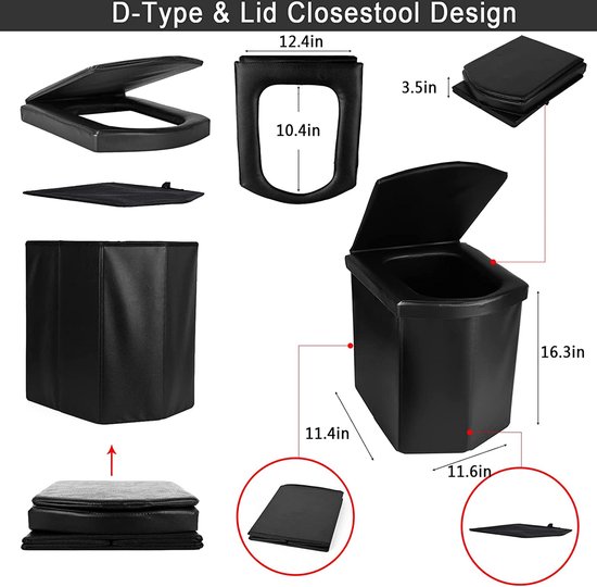 GOPLUS Campingtoilet, reistoilet, draagbaar toilet, outdoor toilet, mobiel toilet, 20 liter, kleurkeuze