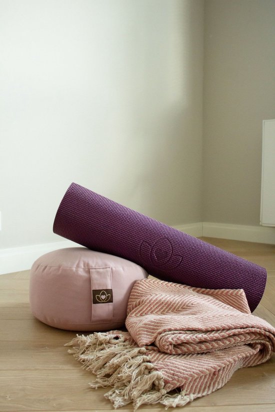 Meditatiekussen eco oudroze rond - Lotus - Yoga kussen van Merkloos — afbeelding 2
