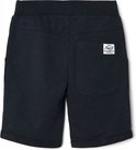 Achterkant van een donkerblauwe joggingbroek met een opgestikte zak en een label met 'Hale G Authentic'.