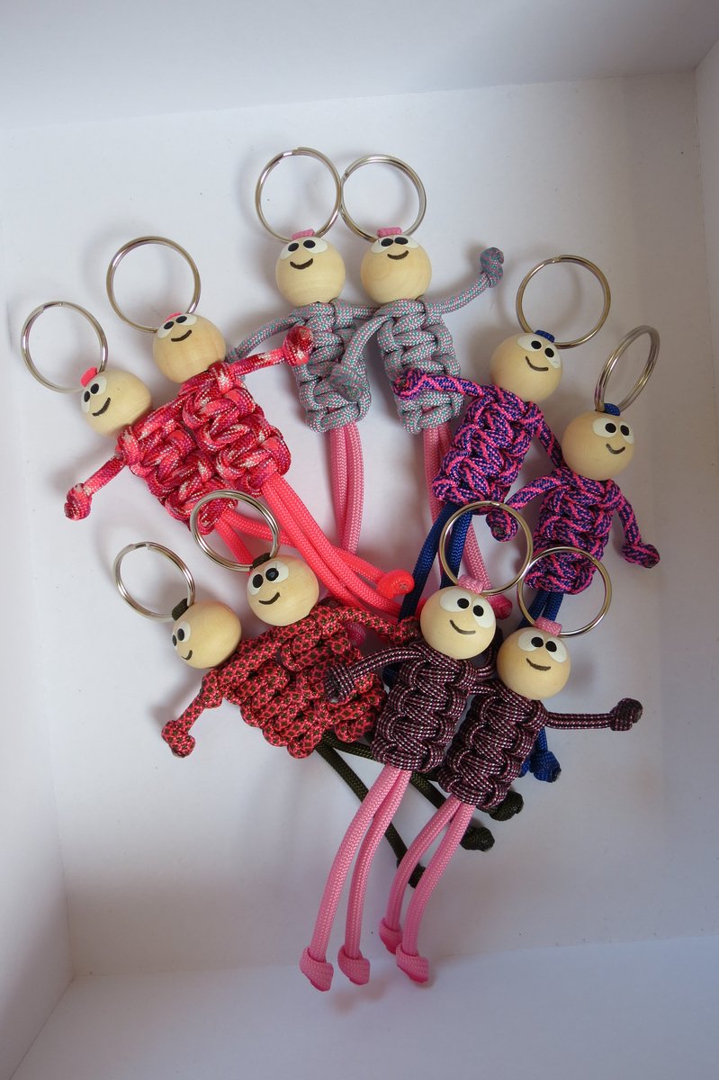 Gelukspoppetjes Roze mix van 10 stuks Sleutelhangers