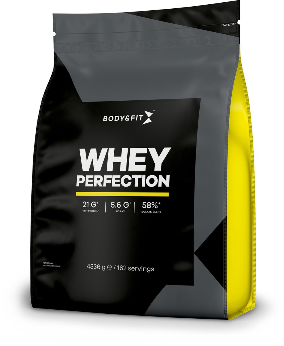 Goedkoopste Body & Fit Whey Perfection - Proteine Poeder / Whey Protein - Eiwitpoeder met BCAA - Eiwitshakes - 4540 gram (162 shakes) - Vanille