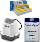 Intex - Zoutwatersysteem 26662GS & Zwembadzout 20 kg & WAYS Scrubborstel