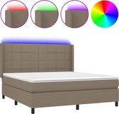 vidaXL-Boxspring-met-matras-en-LED-stof-taupe-160x200-cm