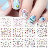 12 Stuks Nagelstickers – Rainbows & Unicorns – Nail Art Stickers