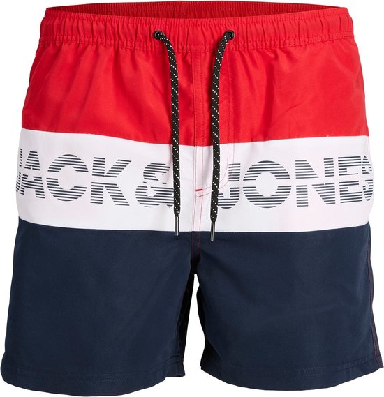Jack & Jones Plus Size Zwemshorts COLORBLOCK Chinese Red - Maat 44 - Zwembroek