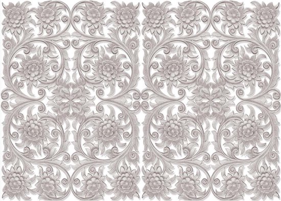 Fotobehang - Vlies Behang - Ornament - Bloemenpatroon - 312 x 219 cm