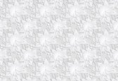 Fotobehang - Vlies Behang - Zilveren Bloemenkunst - 152,5 x 104 cm